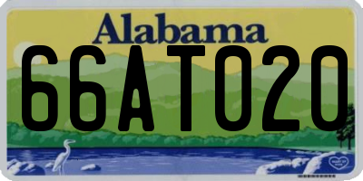 AL license plate 66AT020
