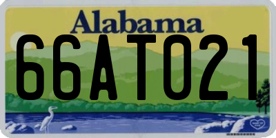 AL license plate 66AT021
