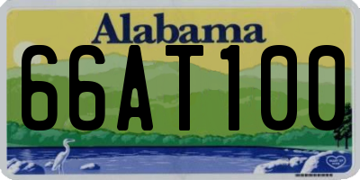 AL license plate 66AT100
