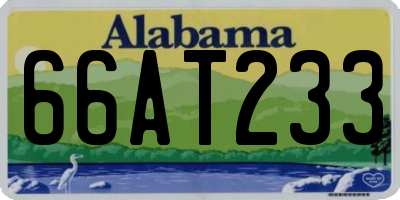 AL license plate 66AT233