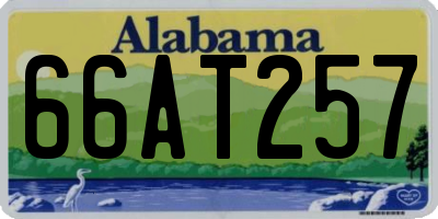 AL license plate 66AT257