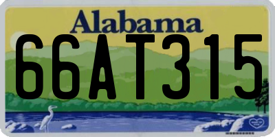 AL license plate 66AT315