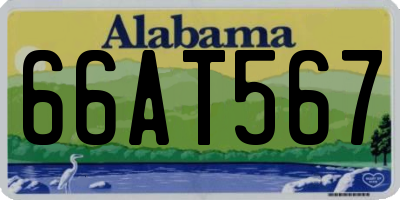 AL license plate 66AT567
