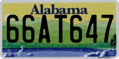 AL license plate 66AT647