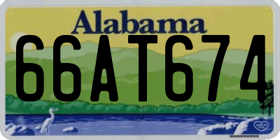 AL license plate 66AT674