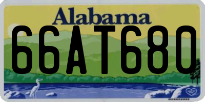 AL license plate 66AT680