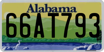 AL license plate 66AT793