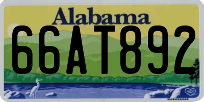 AL license plate 66AT892