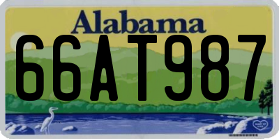 AL license plate 66AT987