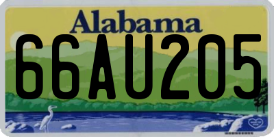 AL license plate 66AU205
