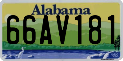 AL license plate 66AV181