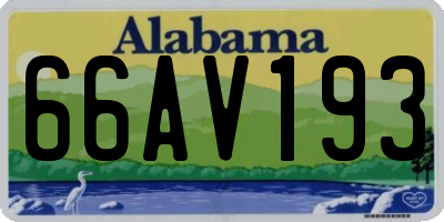 AL license plate 66AV193