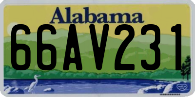 AL license plate 66AV231