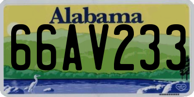 AL license plate 66AV233