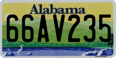 AL license plate 66AV235