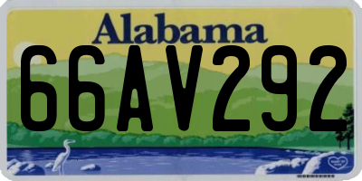 AL license plate 66AV292