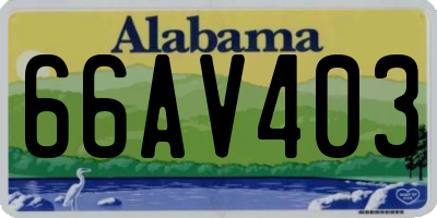 AL license plate 66AV403