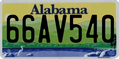 AL license plate 66AV540