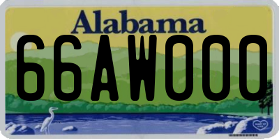 AL license plate 66AW000