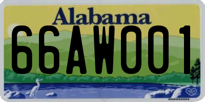 AL license plate 66AW001