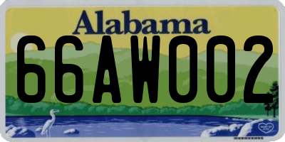 AL license plate 66AW002