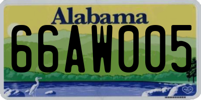 AL license plate 66AW005