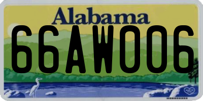 AL license plate 66AW006