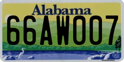 AL license plate 66AW007