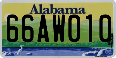 AL license plate 66AW010