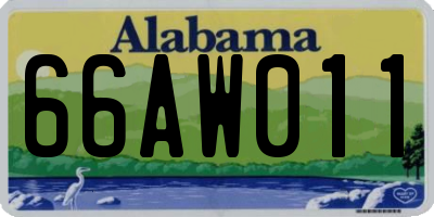AL license plate 66AW011