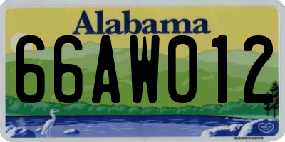 AL license plate 66AW012