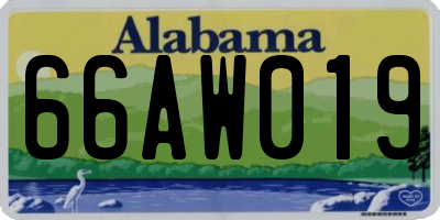 AL license plate 66AW019
