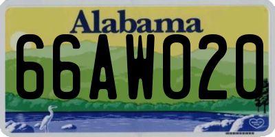 AL license plate 66AW020