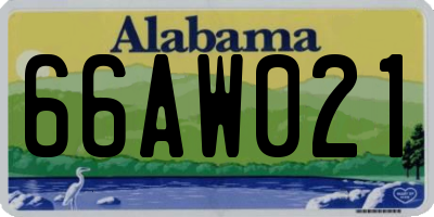 AL license plate 66AW021
