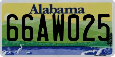AL license plate 66AW025