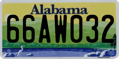 AL license plate 66AW032