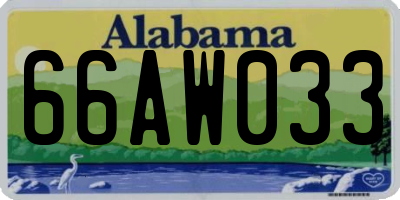 AL license plate 66AW033
