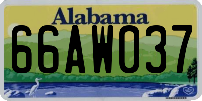 AL license plate 66AW037