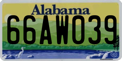 AL license plate 66AW039