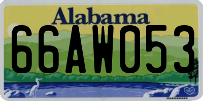 AL license plate 66AW053