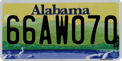 AL license plate 66AW070