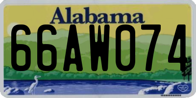 AL license plate 66AW074