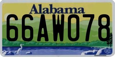 AL license plate 66AW078