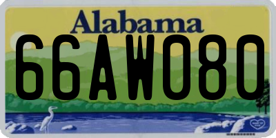 AL license plate 66AW080