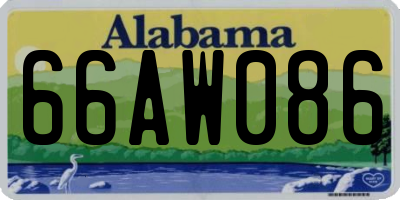 AL license plate 66AW086