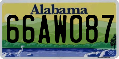 AL license plate 66AW087
