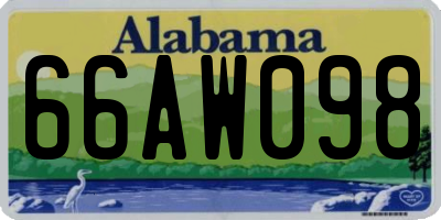 AL license plate 66AW098