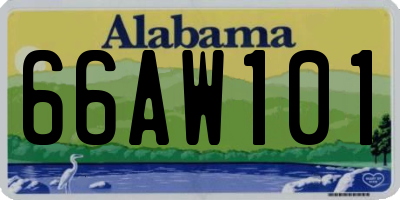 AL license plate 66AW101
