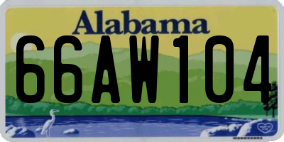 AL license plate 66AW104