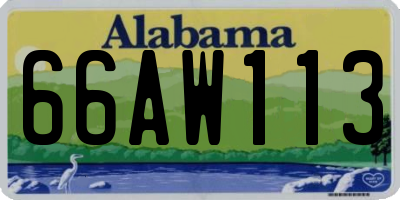 AL license plate 66AW113